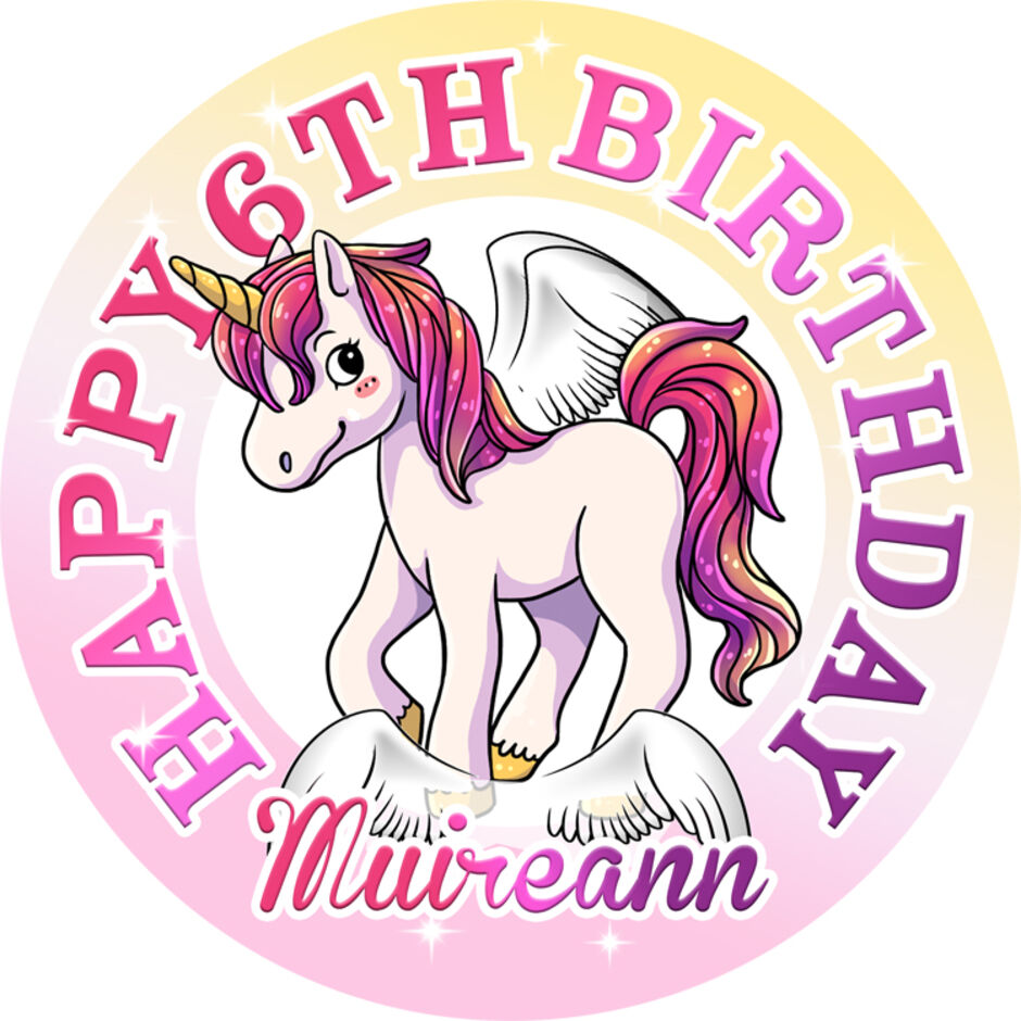 Unicorn-Personalised-Round-Edible-Cake-Topper-18