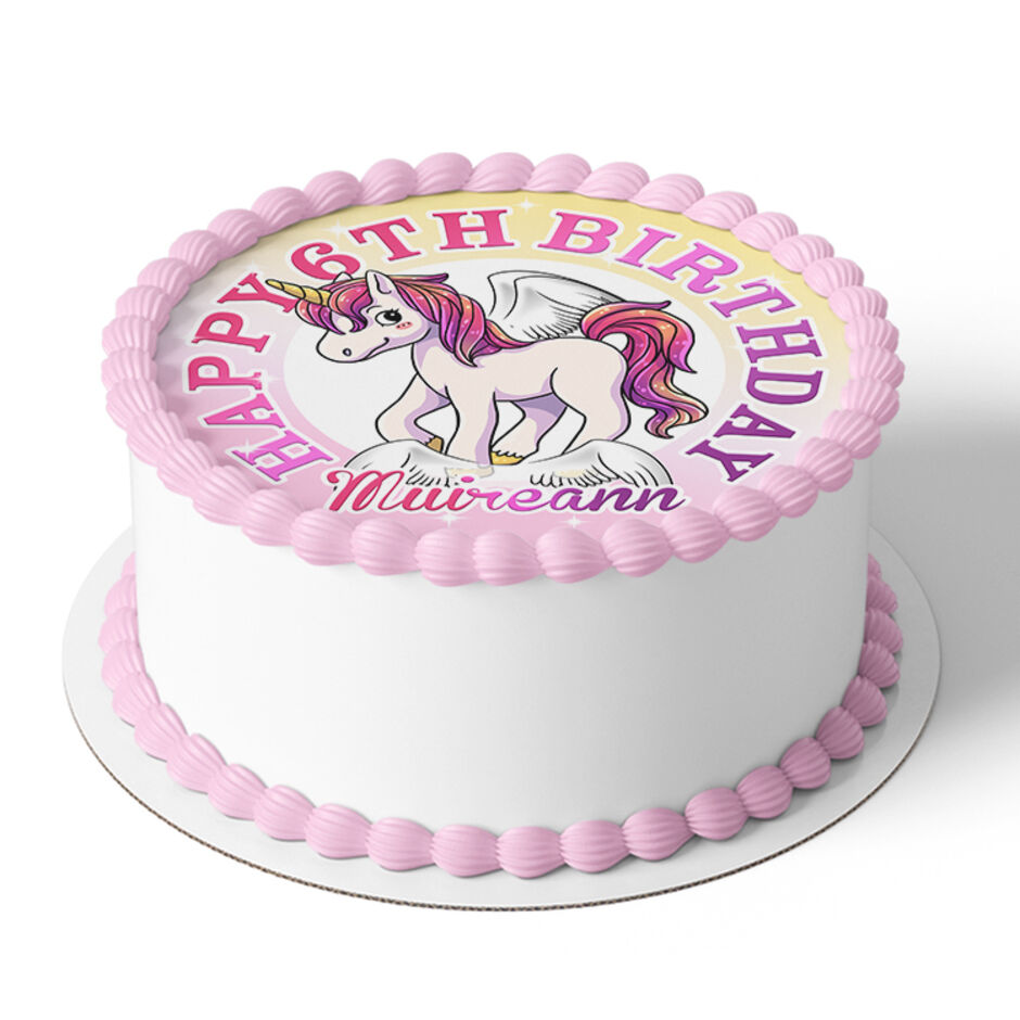 Unicorn-Personalised-Round-Edible-Cake-Topper-Cake-View18