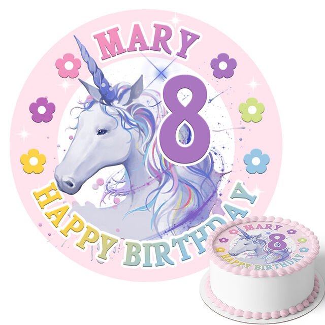 Unicorn (Round Cake Topper)