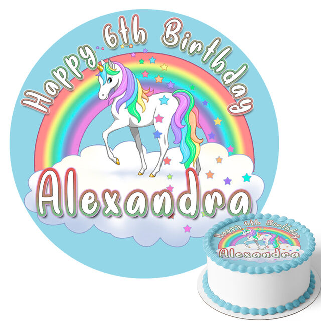 Unicorn (Round Cake Topper)