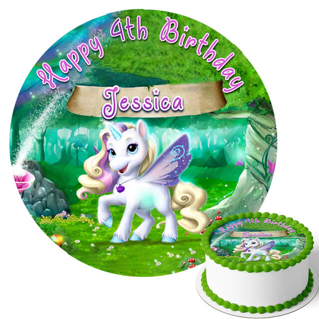 Unicorn (Round Cake Topper)