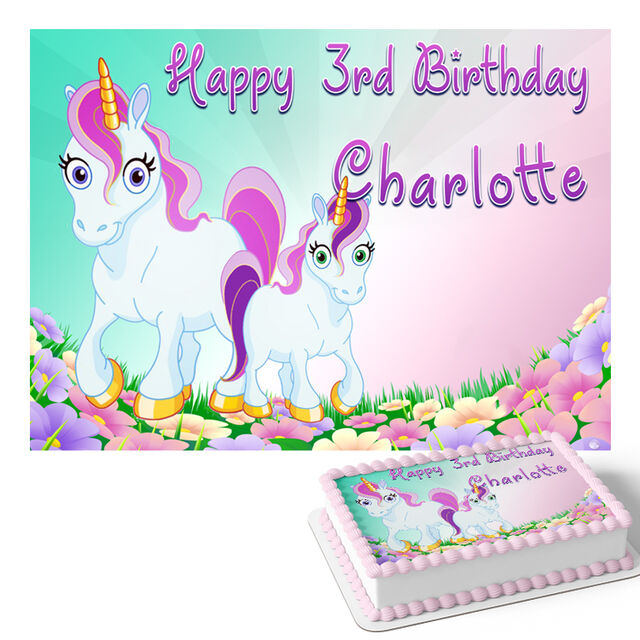 Unicorn (Rectangle Cake Topper)