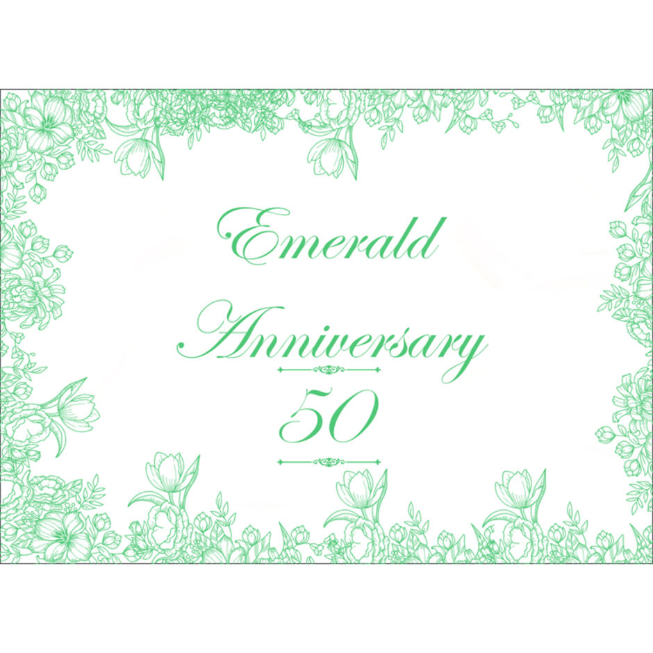 Emerald-Wedding-Anniversary-Personalised-Rectangle-Edible-Cake-Topper