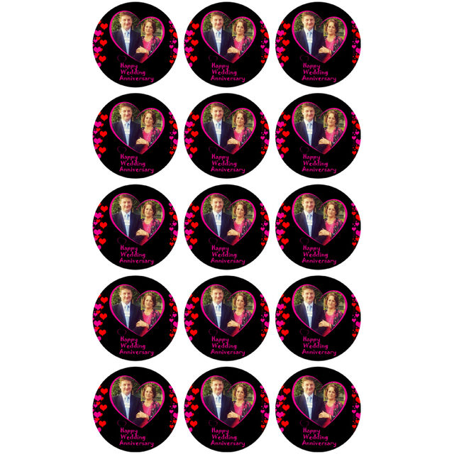 Happy Wedding Anniversary (Cupcake Toppers)