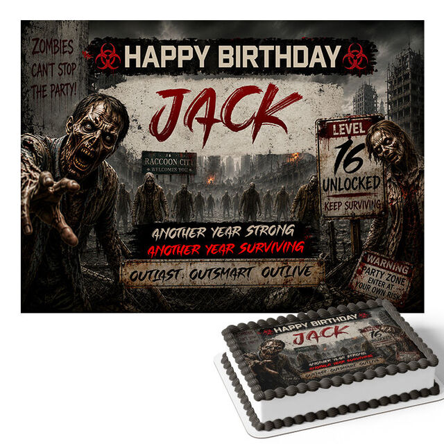 Zombie Apocalypse (Rectangle Cake Topper)
