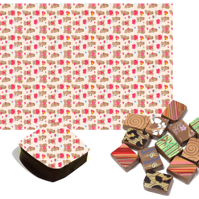 Bears Cuddling Chocolate Transfers