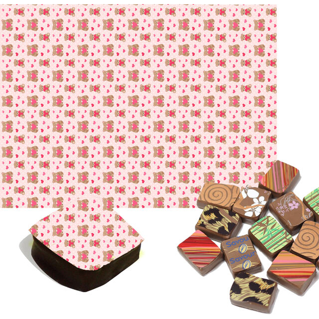 Bears Cuddling Chocolate Transfers