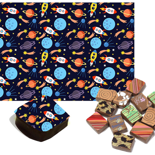 Kids Space Theme Chocolate Transfers