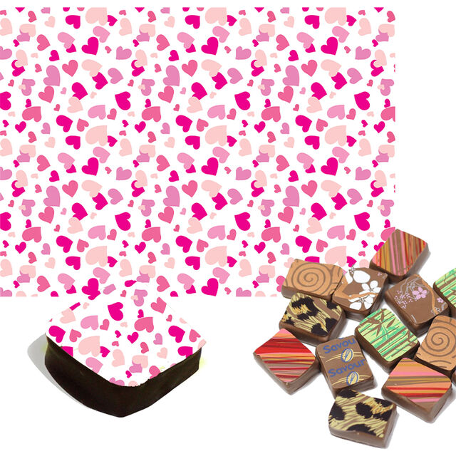 Love Hearts Chocolate Transfers