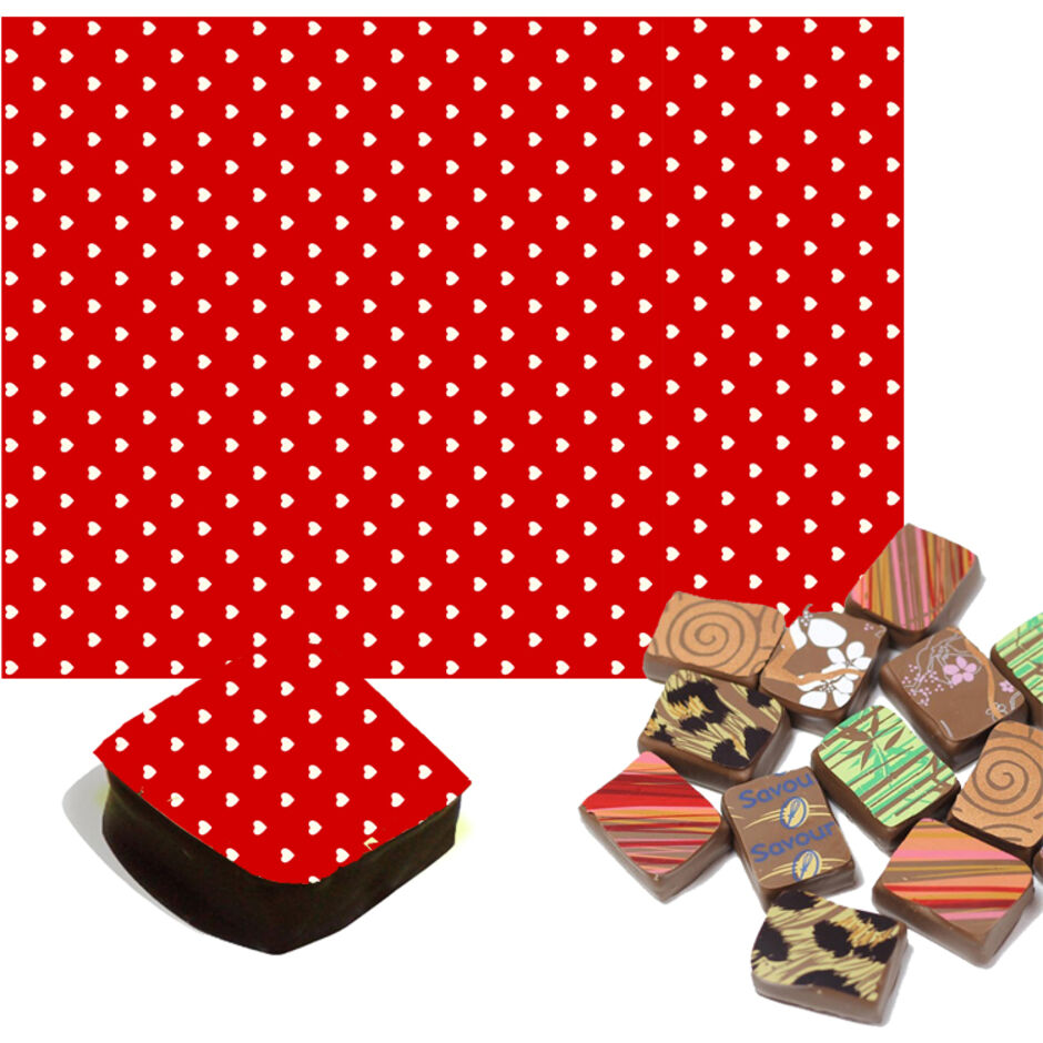 Love-Hearts--Red-Back-Ground--Chocolate-Transfers-a