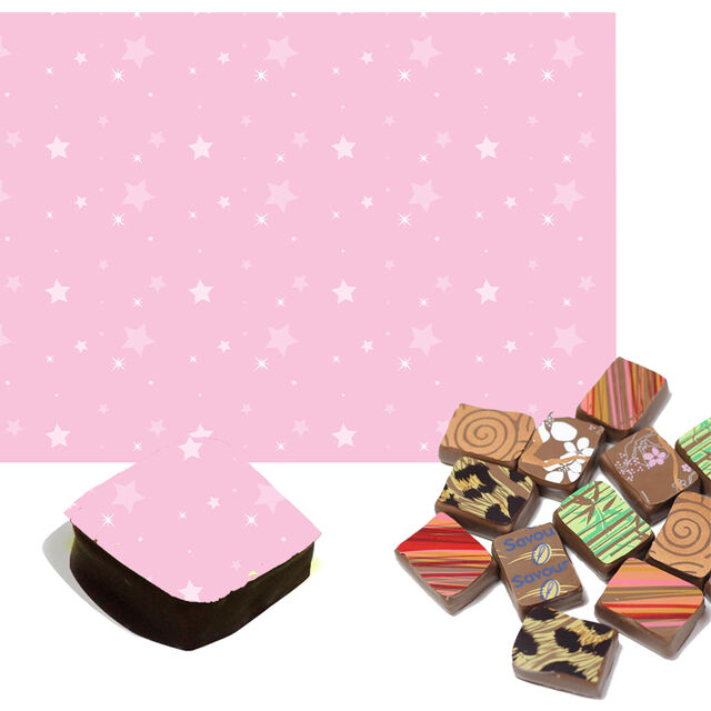 Pink Stars Chocolate Transfers