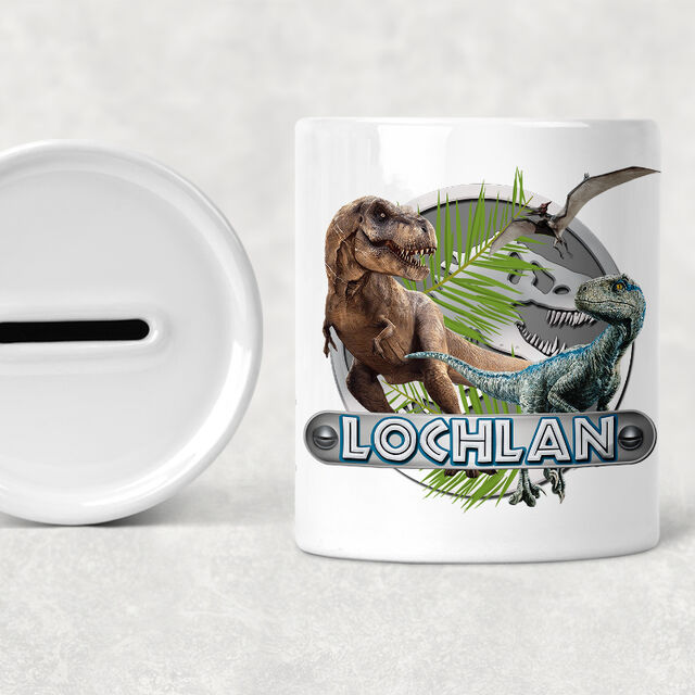 Dinosaur (T Rex & Velociraptor) Themed Money Box