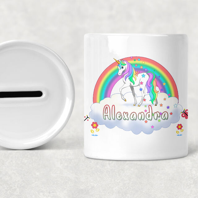 Unicorn (Rainbow) Themed Money Box