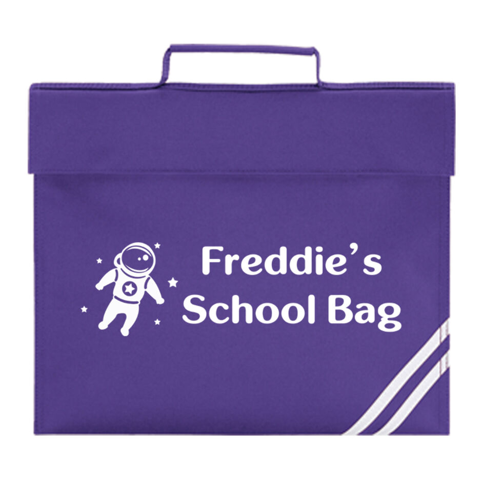 Childrens-Space-Astronaute-Personalised-Theme-Purple-School-Book-Bag