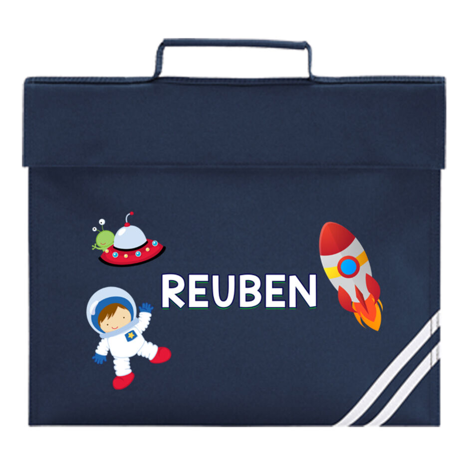 Childrens-Space-Theme-Personalised-Navy-School-Book-Bag