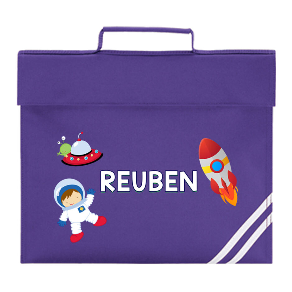 Childrens-Space-Theme-Personalised-Purple-School-Book-Bag