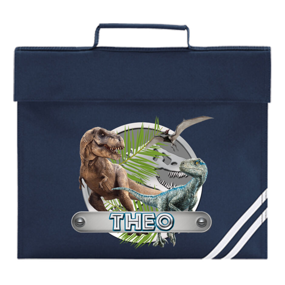 Dinosaur-Theme-Personalised-Navy-School-Book-Bag