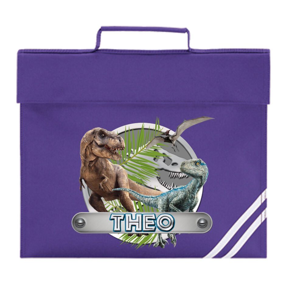 Dinosaur-Theme-Personalised-Pruple-School-Book-Bag
