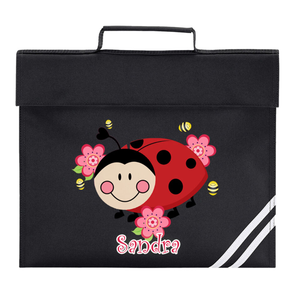 Lady-Bird-Theme-Personalised-Black-School-Book-Bag
