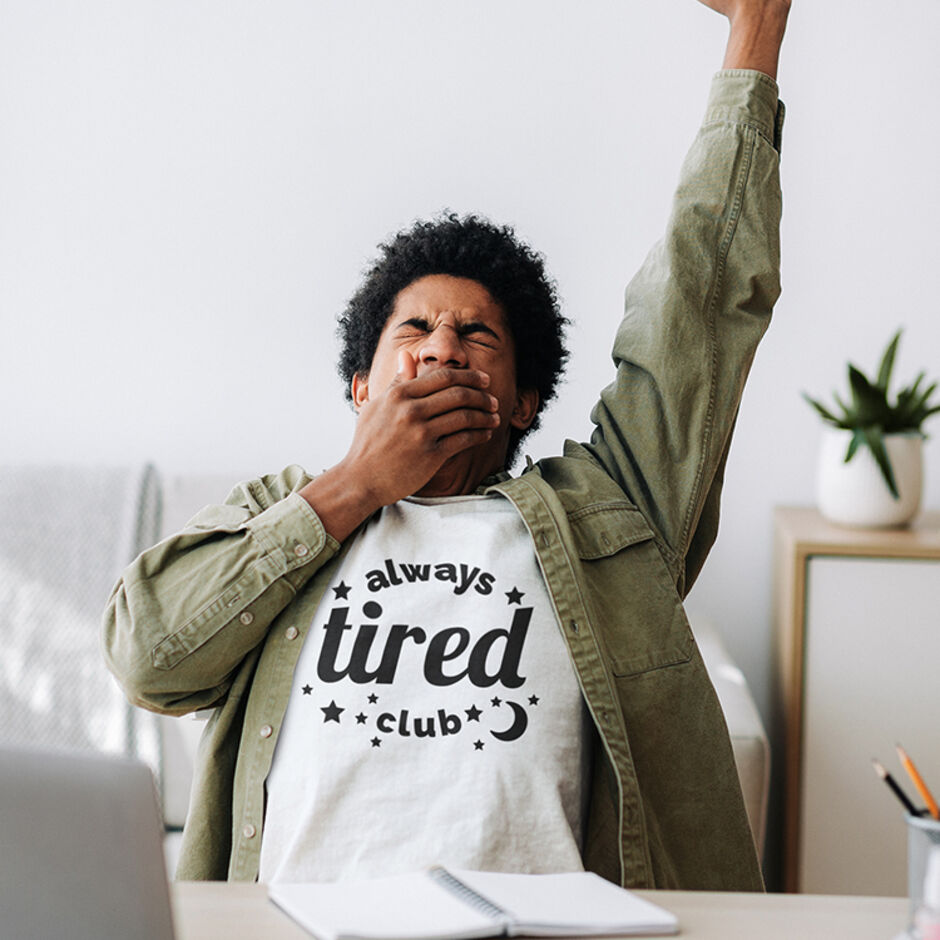 Always-Tired-Club-Male-Short-Sleeve-White-T-Shirt