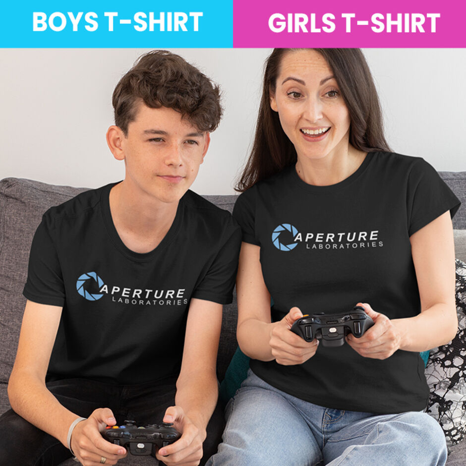 Aperture-Laboratories-Short-Sleeve-Black-Childrens-T-Shirt