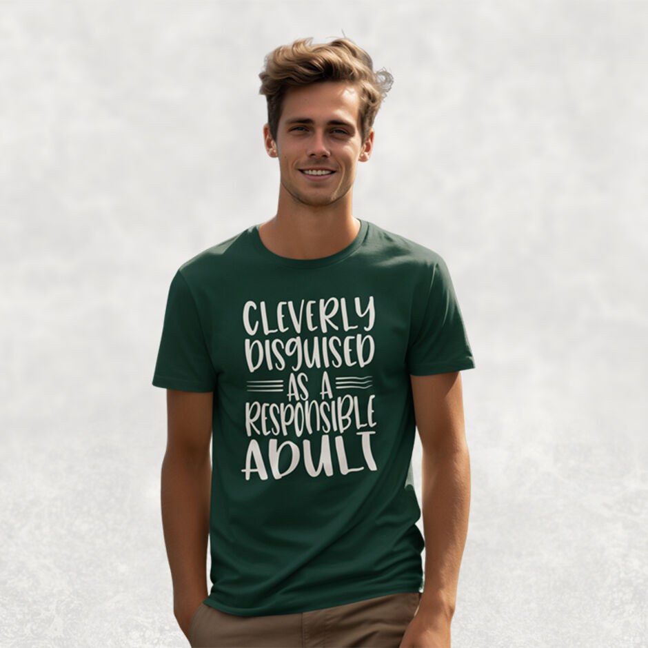 Cleverly-Disquised-as-a-Responsible-Adult-Male-Green-Short-Sleeve-T-Shirt