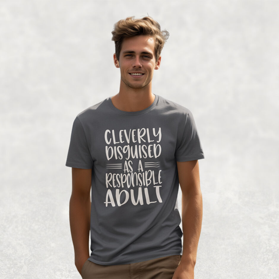 Cleverly-Disquised-as-a-Responsible-Adult-Male-Grey-Short-Sleeve-T-Shirt