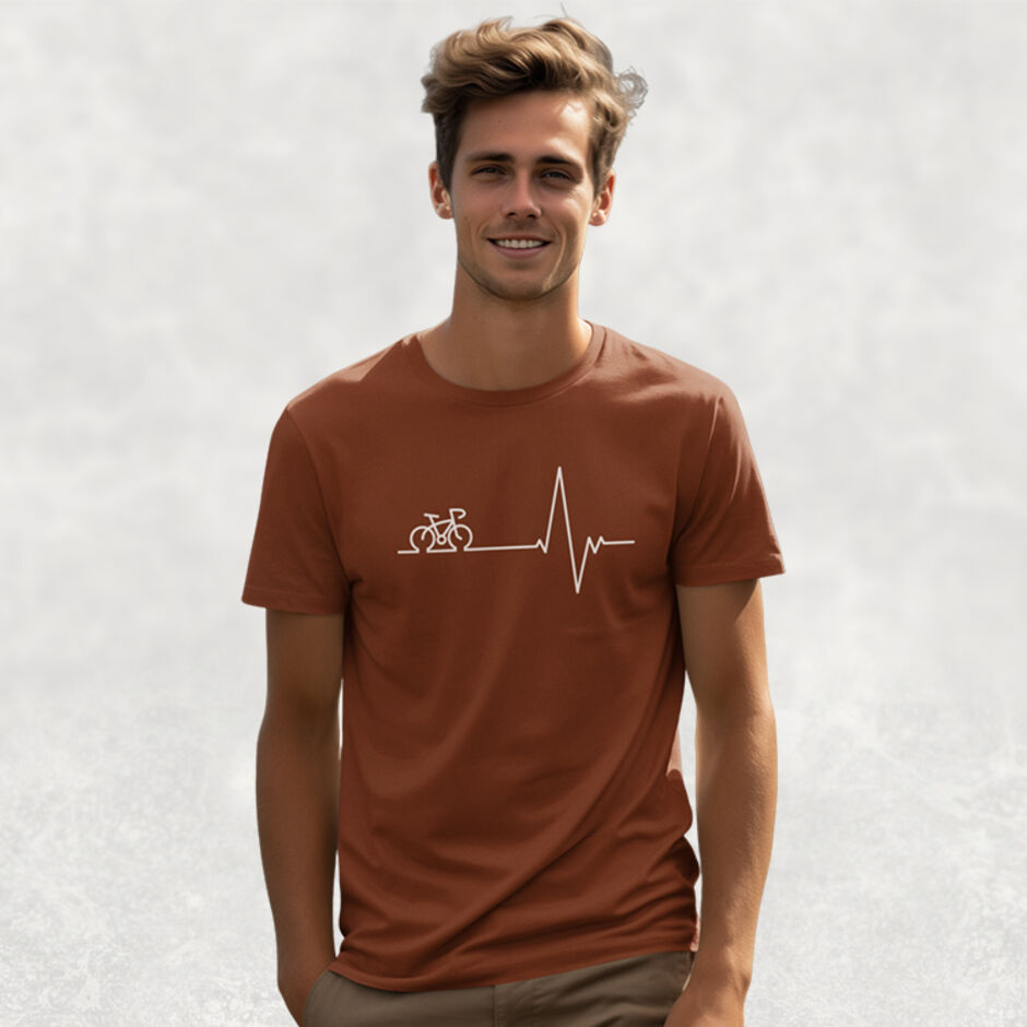 Cycling-Bicycling-Cardio-Short-Sleeve-Brown-T-Shirt