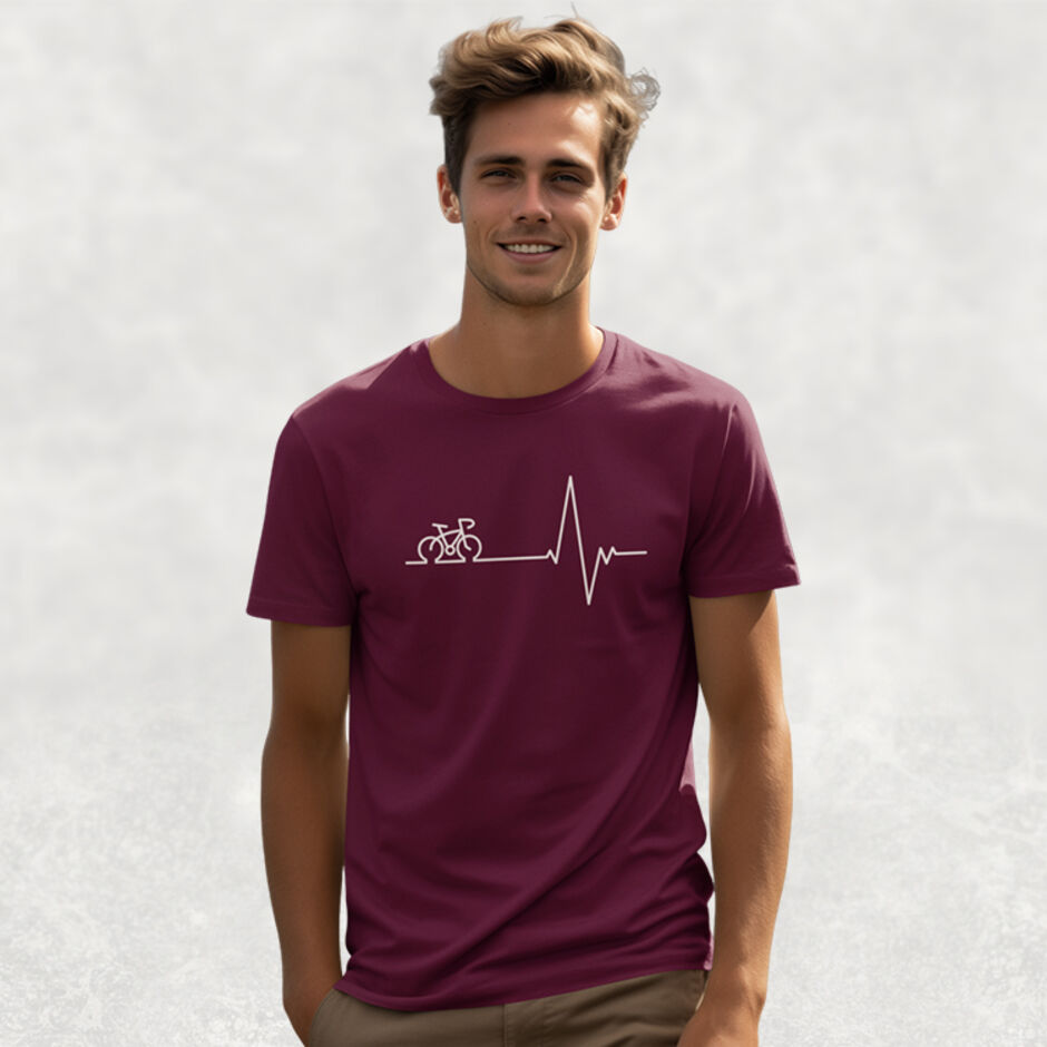 Cycling-Bicycling-Cardio-Short-Sleeve-Burgundy-T-Shirt