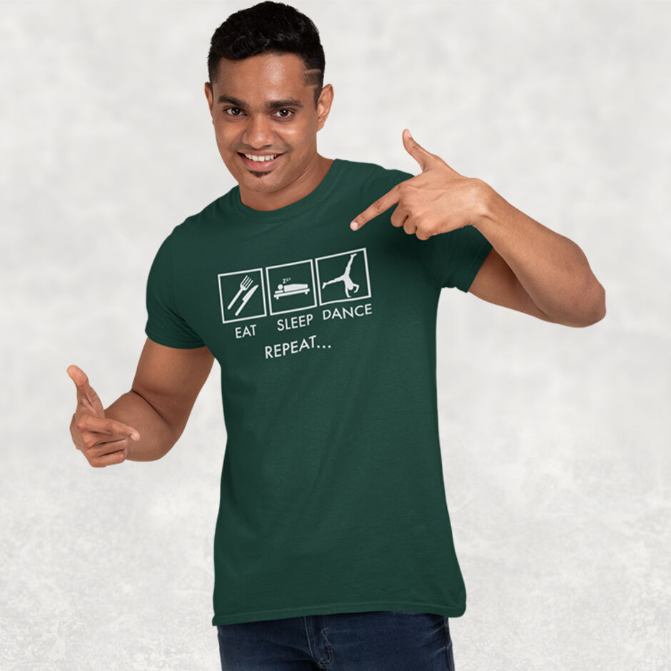 Eat-Sleep-Dance-Repeat-Short-Sleeve-Male-Green-T-Shirt