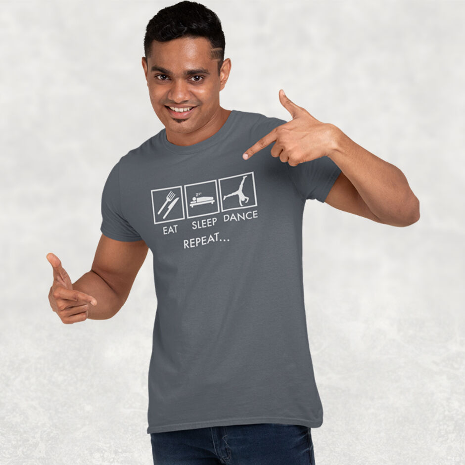 Eat-Sleep-Dance-Repeat-Short-Sleeve-Male-Grey-T-Shirt