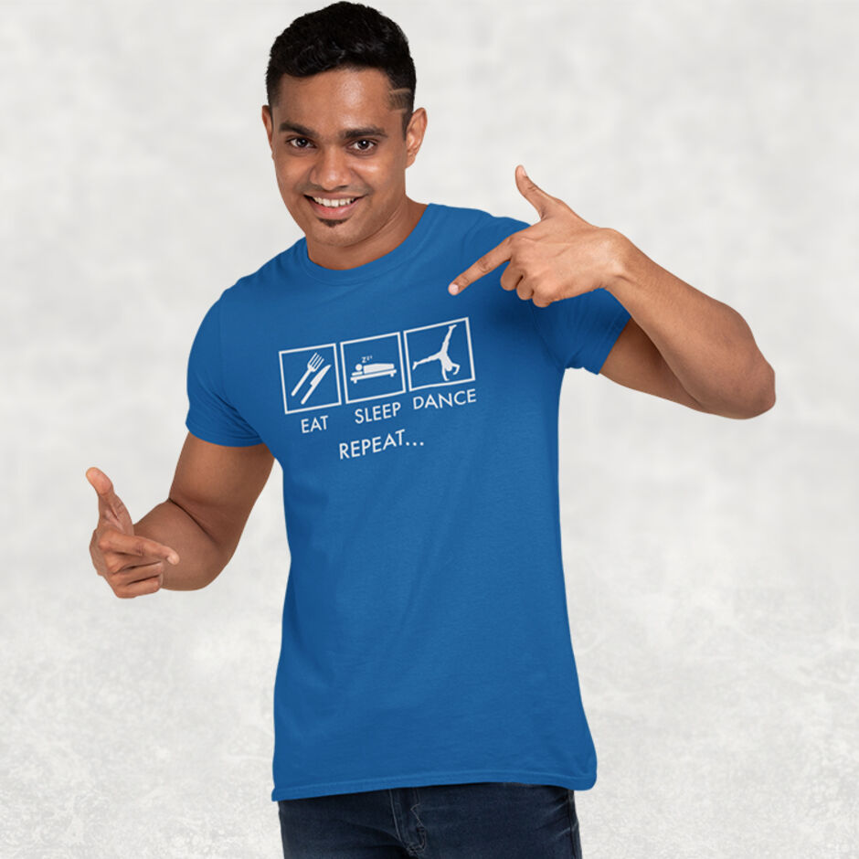 Eat-Sleep-Dance-Repeat-Short-Sleeve-Male-Royal-Blue-T-Shirt