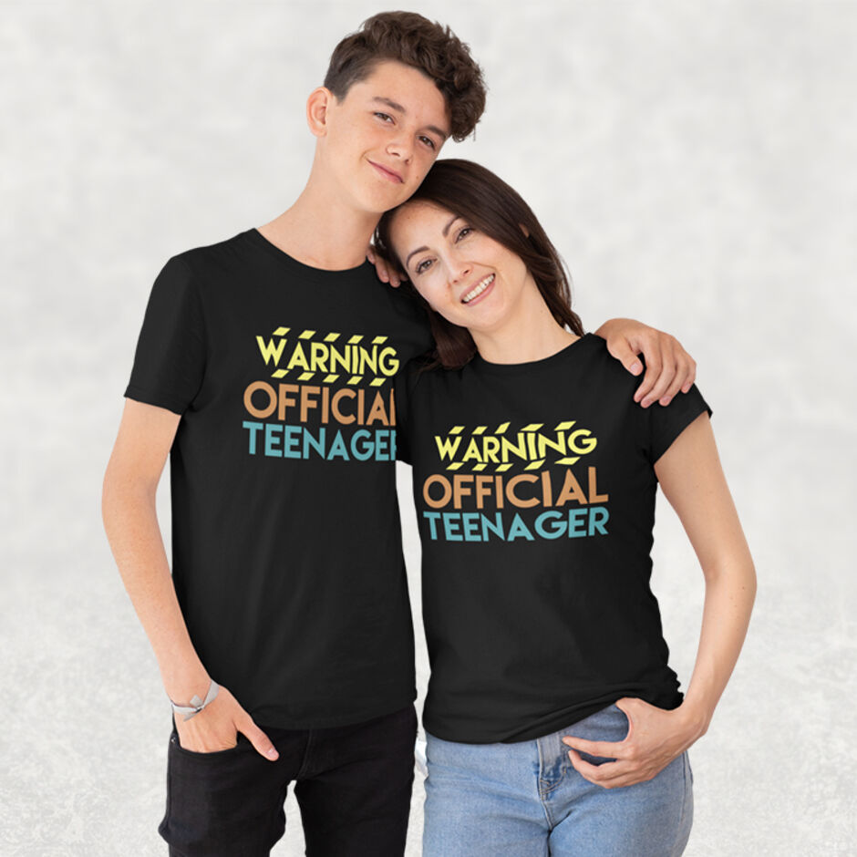 Warning-Official-Teenager-Childrens-Short-Sleeve-Black-T-Shirt