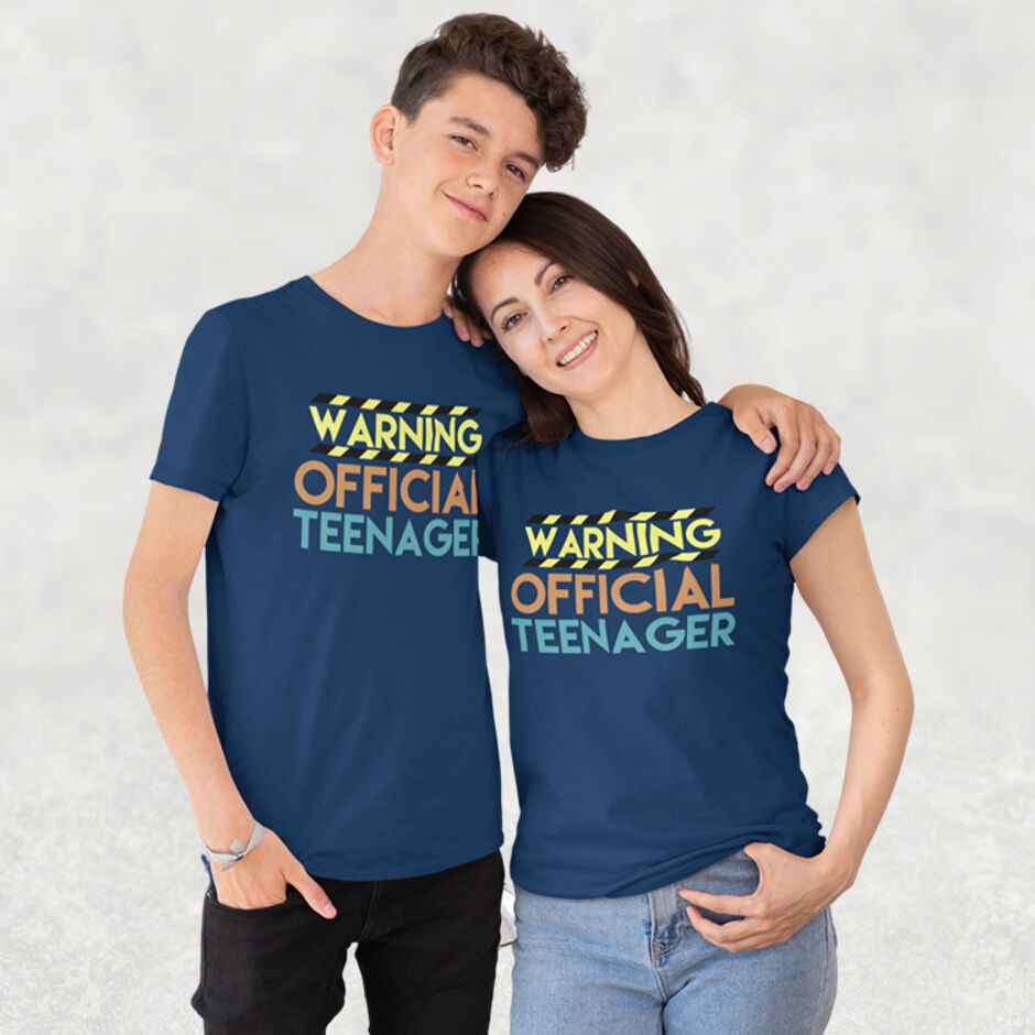 Warning-Official-Teenager-Childrens-Short-Sleeve-Navy-T-Shirt