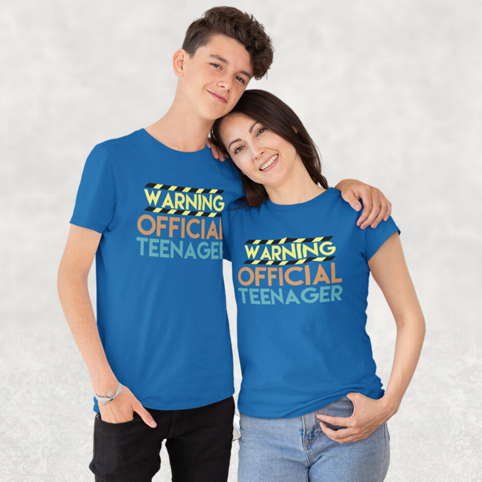 Warning-Official-Teenager-Childrens-Short-Sleeve-Royal-Blue-T-Shirt
