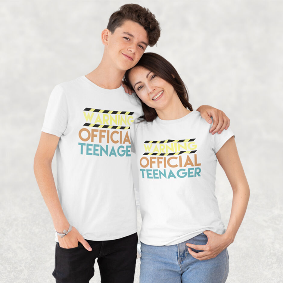 Warning-Official-Teenager-Childrens-Short-Sleeve-White-T-Shirt