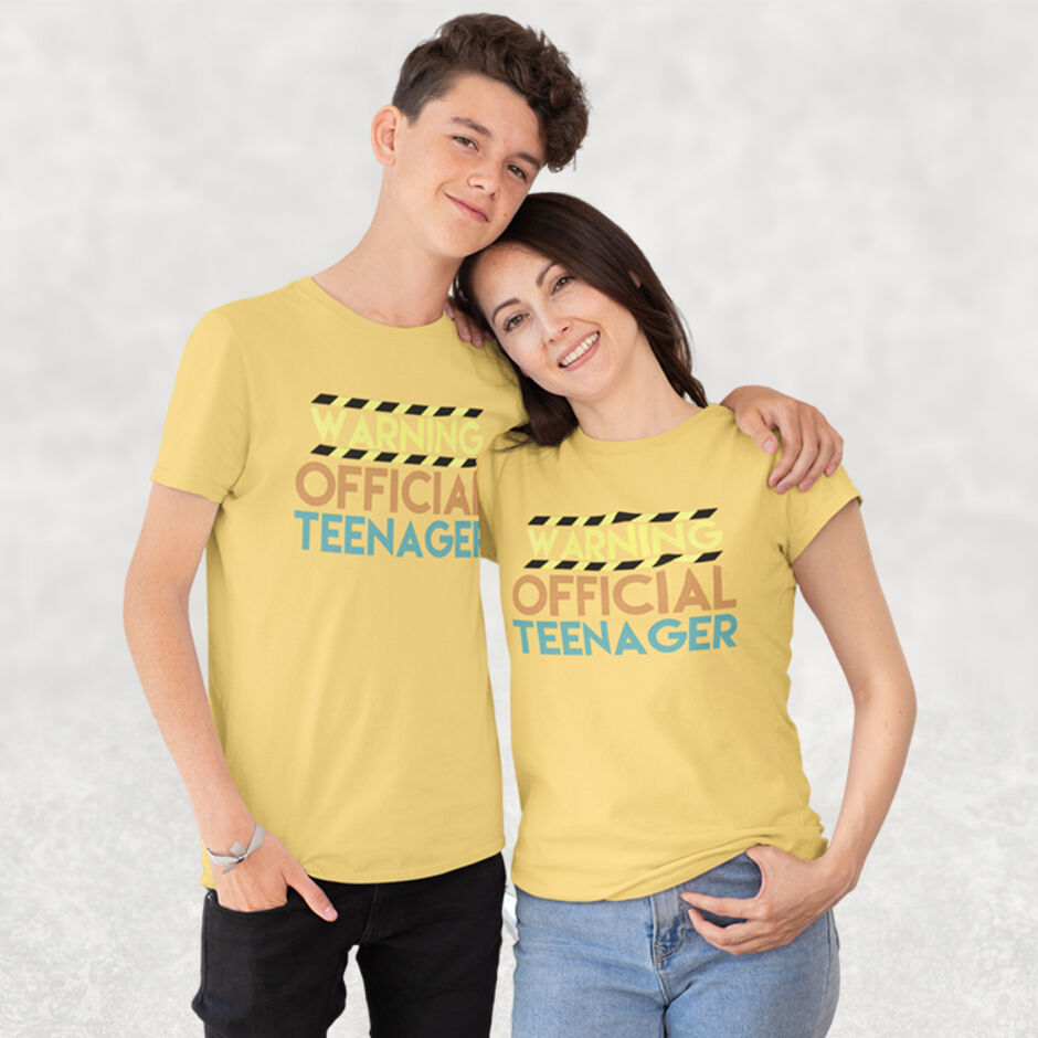 Warning-Official-Teenager-Childrens-Short-Sleeve-Yellow-T-Shirt