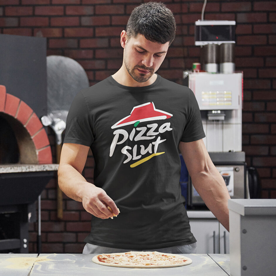 Pizza-Slut-Male-Short-Sleeve-Black-T-Shirt