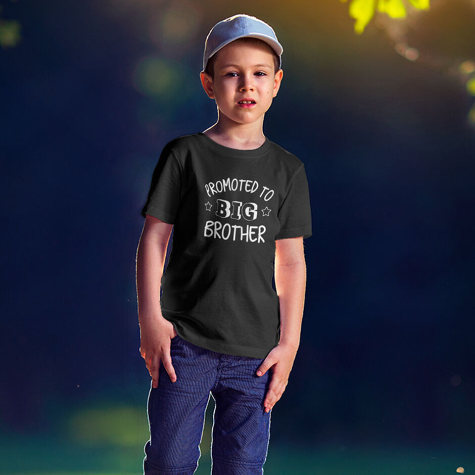 Promoted-to-Big-Brother-Childrens-Short-Sleeve-Black-T-Shirt
