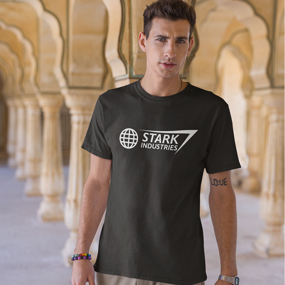 Stark-Industries-Male-Short-Sleeve-Black-T-Shirt