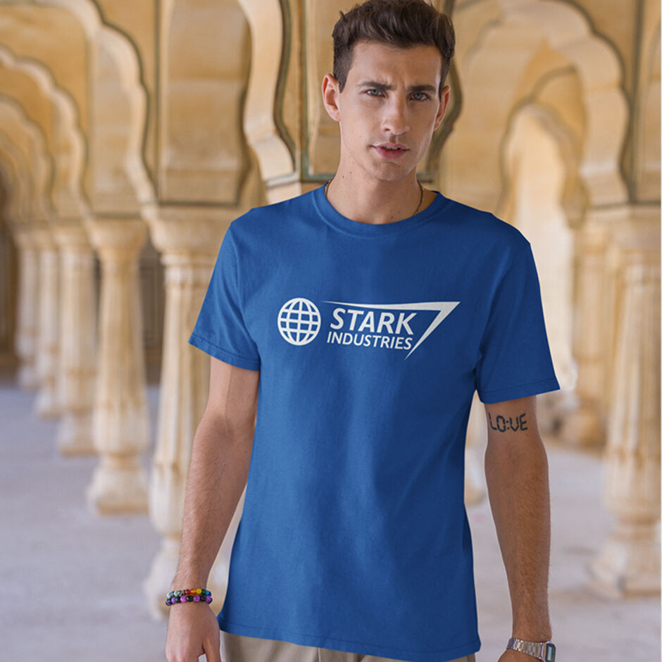 Stark-Industries-Male-Short-Sleeve-Royal-Blue-T-Shirt