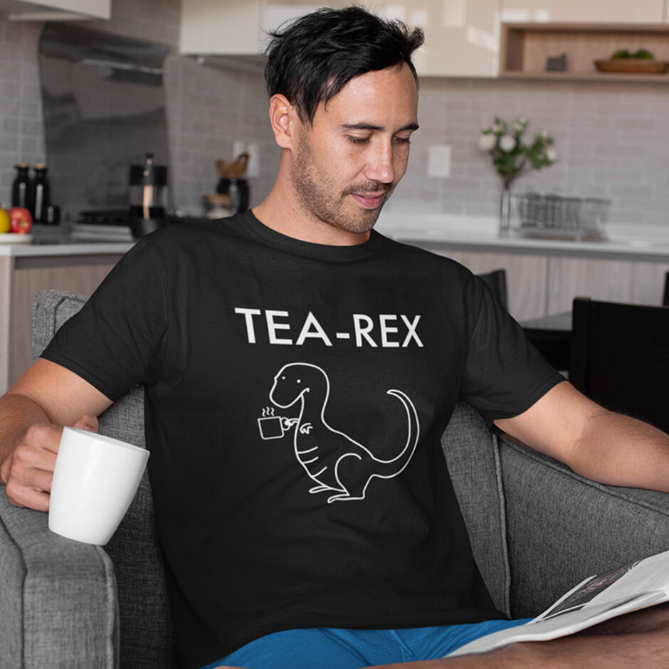 Tea-Rex-Short-Sleeve-Male-Black-T-Shirt