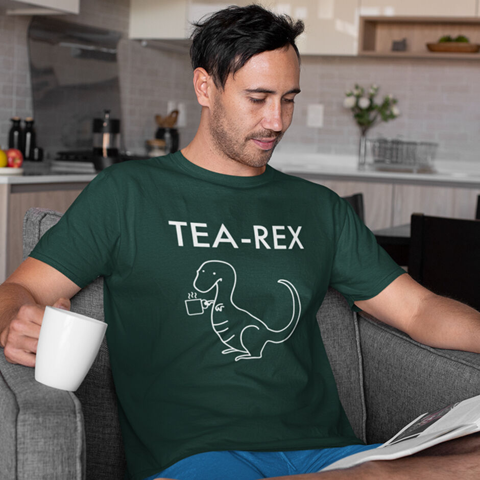 Tea-Rex-Short-Sleeve-Male-Green-T-Shirt