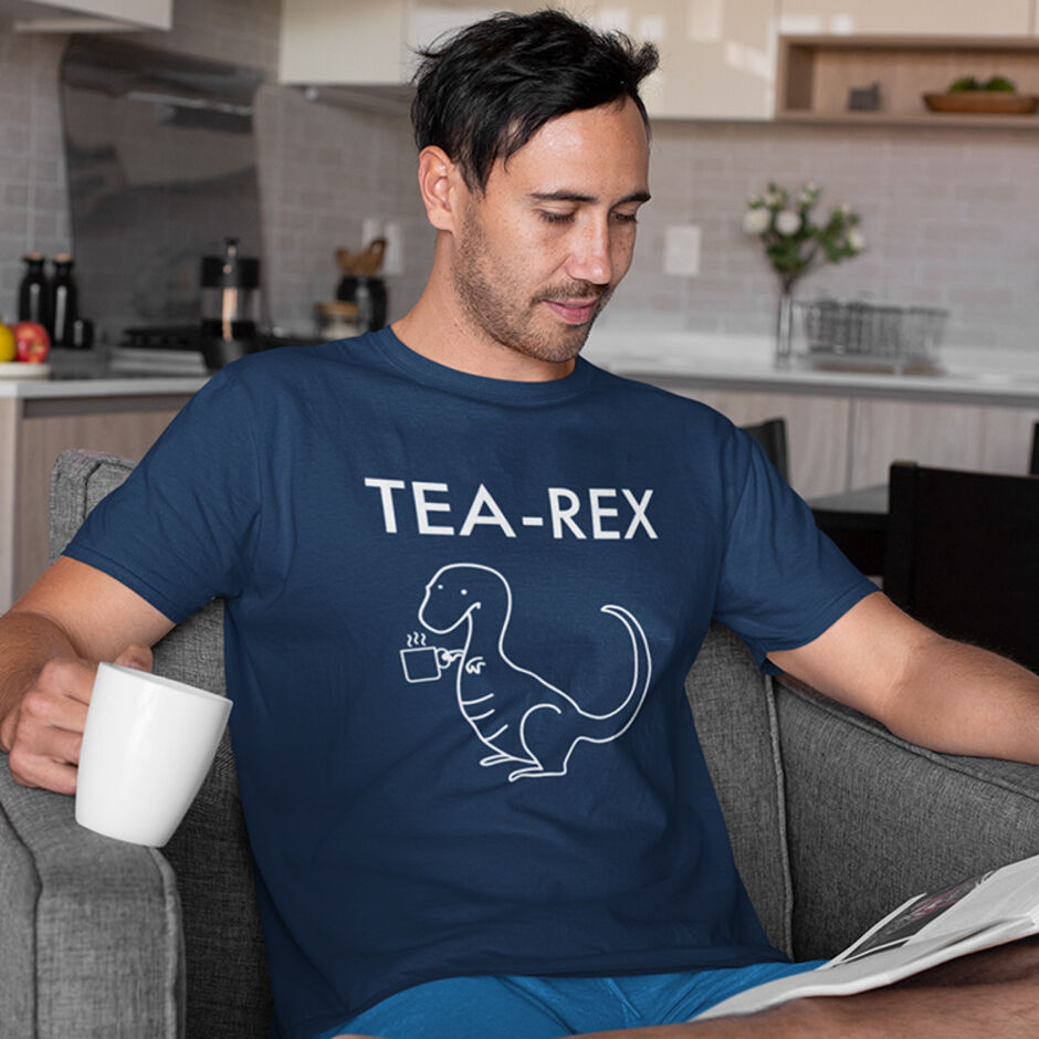 Tea-Rex-Short-Sleeve-Male-Navy-T-Shirt