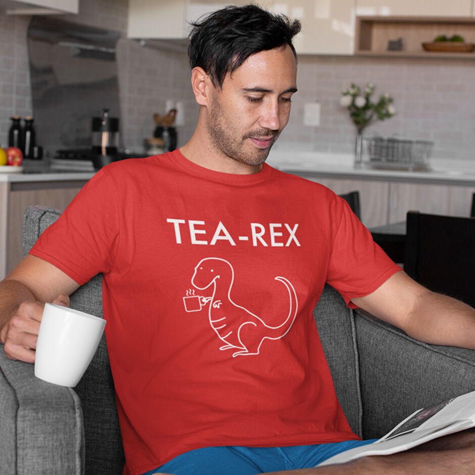 Tea-Rex-Short-Sleeve-Male-Red-T-Shirt