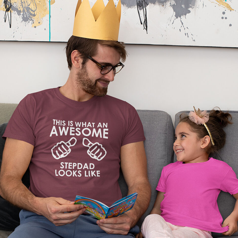 This-is-What-an-Awesome-Stepdad-Looks-Like-Short-Sleeve-Burgundy-T-Shirt