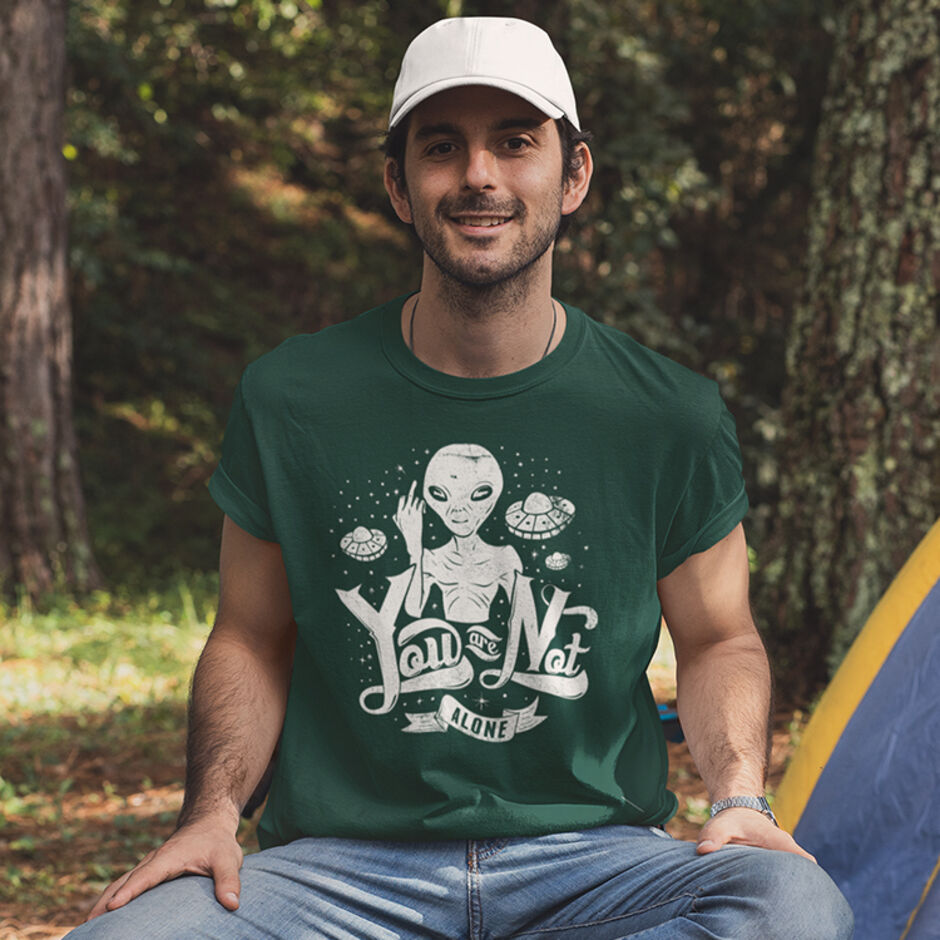 Your-Not-Alone-Male-Short-Sleeve-Green-T-Shirt