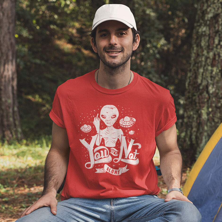 Your-Not-Alone-Male-Short-Sleeve-Red-T-Shirt