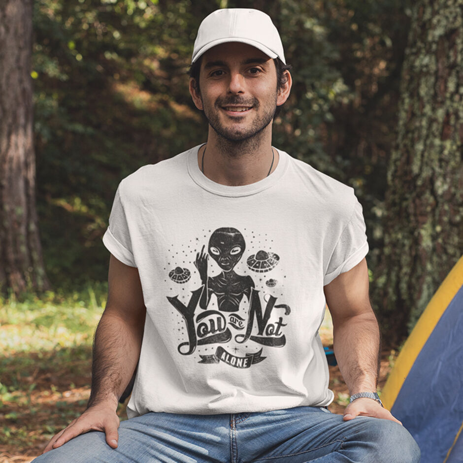 Your-Not-Alone-Male-Short-Sleeve-White-T-Shirt