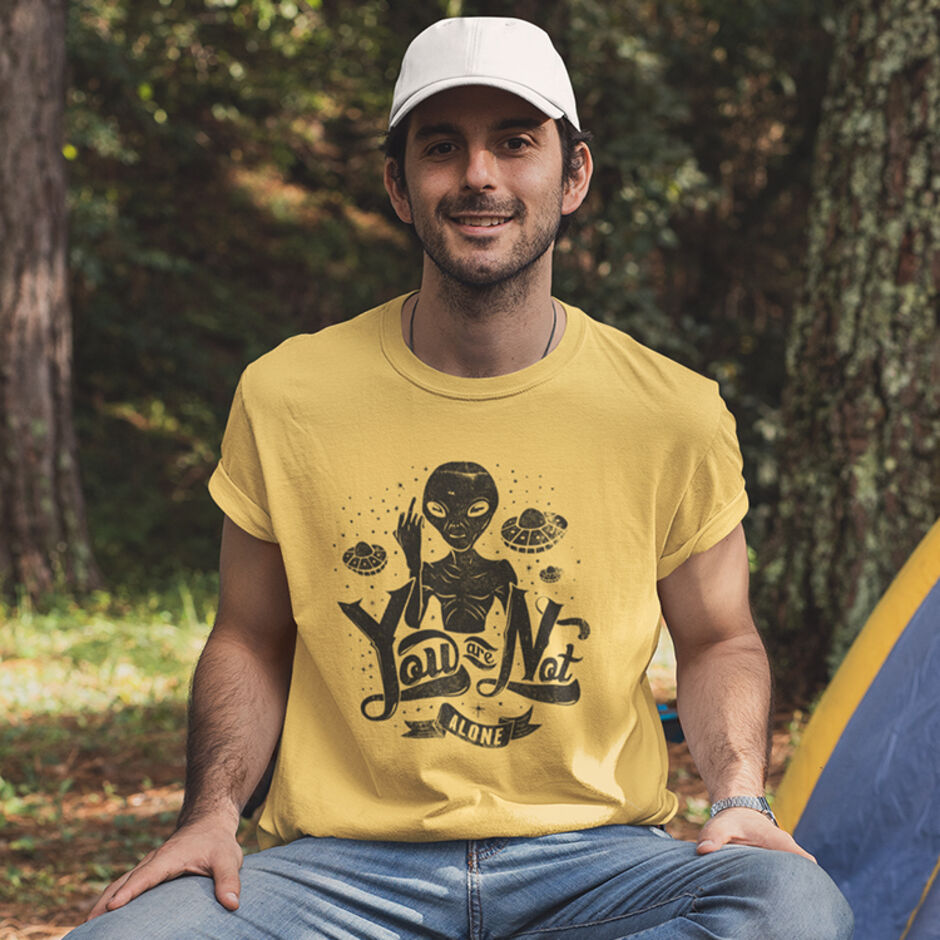 Your-Not-Alone-Male-Short-Sleeve-Yellow-T-Shirt